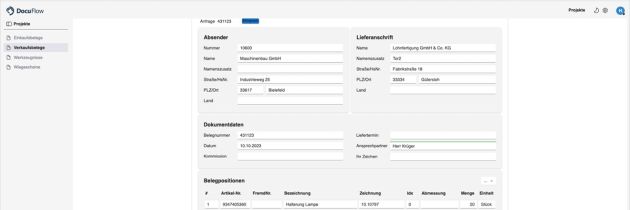 DocuFlow: Schneller von Anfrage oder Bestellung zum Octoflex Beleg